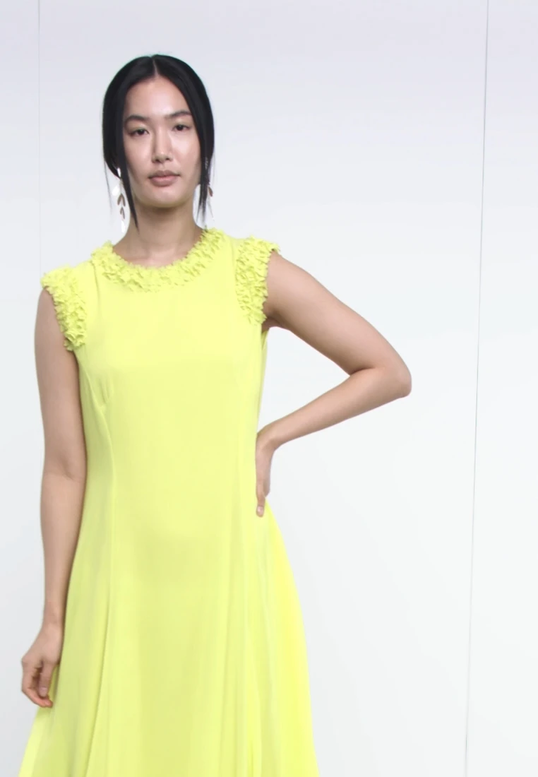 MARC CAIN Cocktailkleid/festliches Kleid - Lemon Green 2 MARC CAIN Cocktailkleid/festliches Kleid - Lemon Green – Bild 2