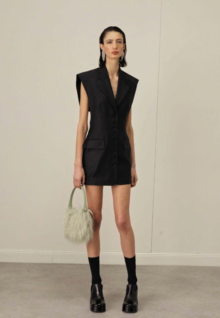 Materiel CAPE VEST MINI DRESS - Cocktailkleid/festliches Kleid - Black 2 Materiel CAPE VEST MINI DRESS - Cocktailkleid/festliches Kleid - Black – Bild 2