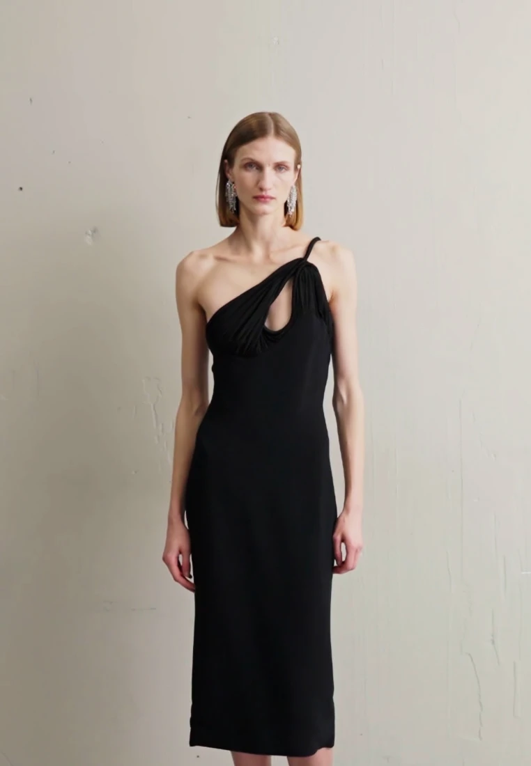MONICA TWIST BODICE MIDI DRESS - Cocktailkleid/festliches Kleid - Black 2 MONICA TWIST BODICE MIDI DRESS - Cocktailkleid/festliches Kleid - Black – Bild 2