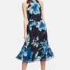 Vera Mont MIT BLUMENPRINT - Cocktailkleid/festliches Kleid - Dark Blue Mint