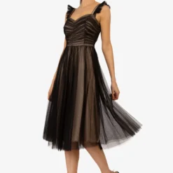 TÜLL - Cocktailkleid/festliches Kleid - Schwarz Beige