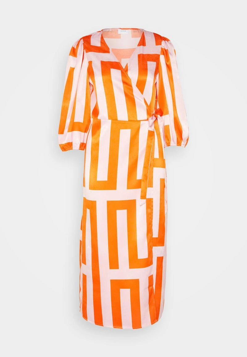 Vila VILINE MIDI WRAP DRESS - Cocktailkleid/festliches Kleid - Orange/misty Rose 5 Vila VILINE MIDI WRAP DRESS - Cocktailkleid/festliches Kleid - Orange/misty Rose – Bild 5