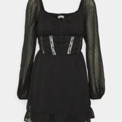 Hollister Co. PRETTY CORSET DRESS - Cocktailkleid/festliches Kleid - Black Lace -Günstiges Fem Glanz Geschäft 06ae7dbb2623471cb8ace8bf57f9a31c