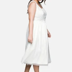 Sheego Cocktailkleid/festliches Kleid - Offwhite -Günstiges Fem Glanz Geschäft 07a63b028c33469c8e780c7c646093f3