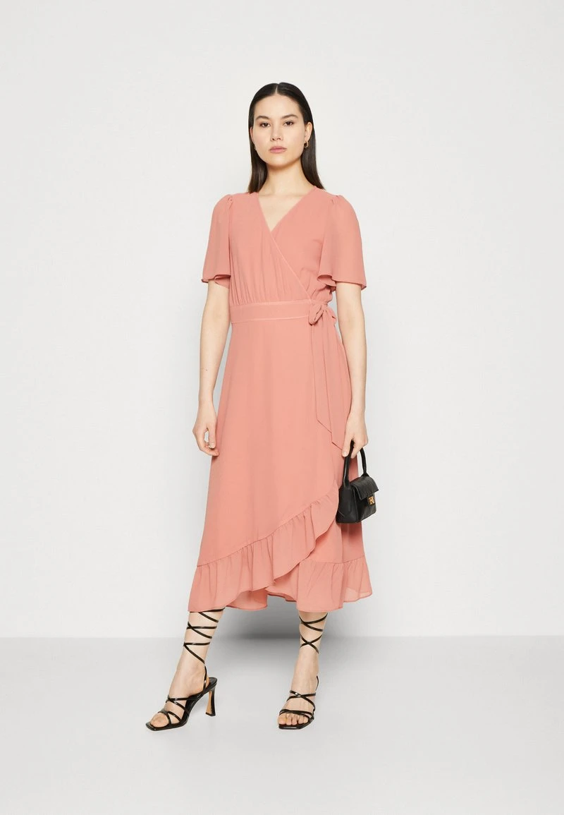 Vila VIFABIA MIDI WRAP DRESS - Cocktailkleid/festliches Kleid - Brick Dust 2 Vila VIFABIA MIDI WRAP DRESS - Cocktailkleid/festliches Kleid - Brick Dust – Bild 2