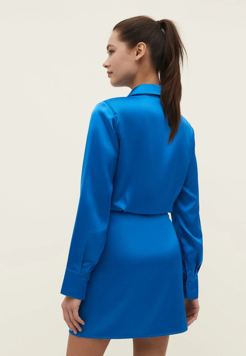 Stradivarius MIT DRAPIERTEM - Cocktailkleid/festliches Kleid - Blue 3 Stradivarius MIT DRAPIERTEM - Cocktailkleid/festliches Kleid - Blue – Bild 3