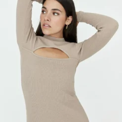 Trendyol Cocktailkleid/festliches Kleid - Beige -Günstiges Fem Glanz Geschäft 0a6ed80a753d4768b42a412963cc4995