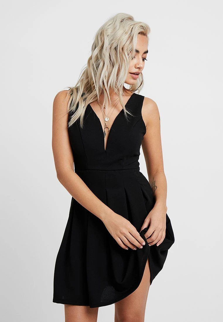 ELOISE V NECK SKATER DRESS - Cocktailkleid/festliches Kleid - Black 1 ELOISE V NECK SKATER DRESS - Cocktailkleid/festliches Kleid - Black