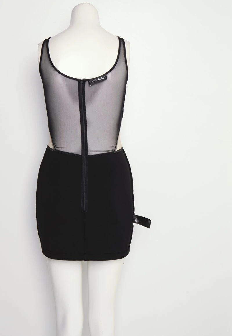 BONING OVERLAYER DETAIL MINI DRESS - Cocktailkleid/festliches Kleid - Black 6 BONING OVERLAYER DETAIL MINI DRESS - Cocktailkleid/festliches Kleid - Black – Bild 6