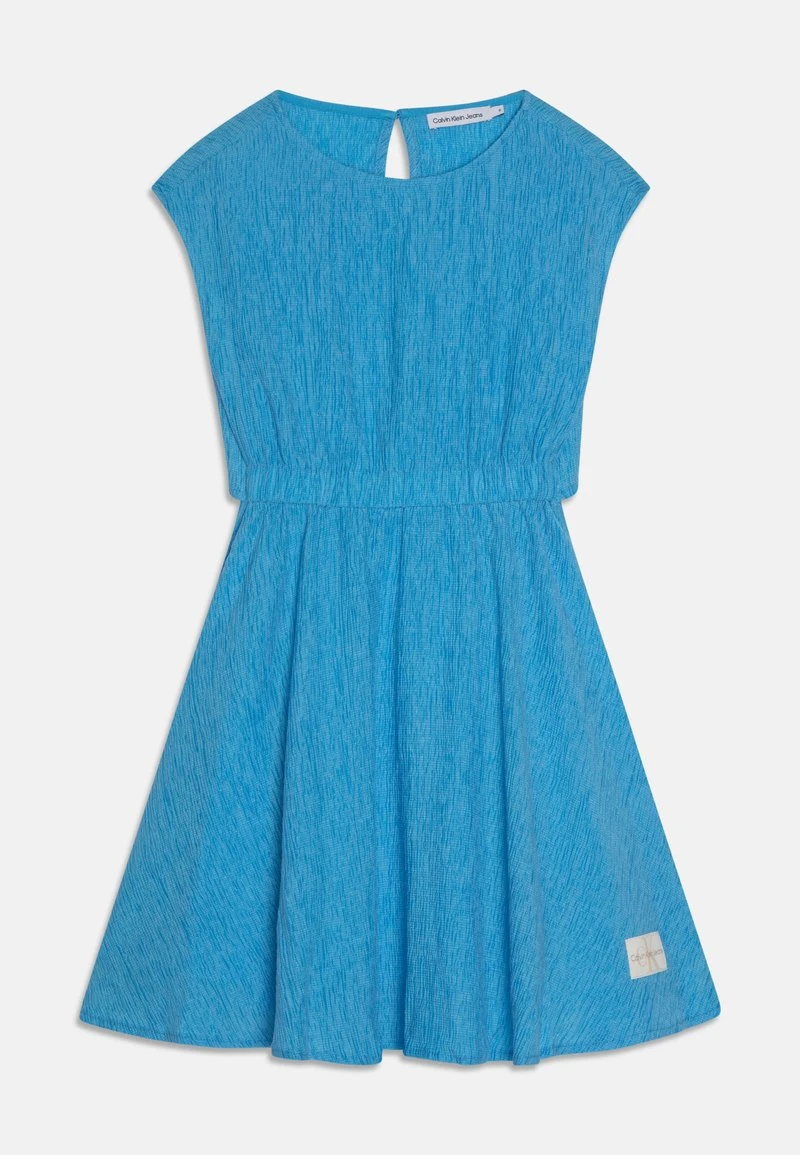 Calvin Klein Jeans CRINKLE FIT FLARE DRESS - Cocktailkleid/festliches Kleid - Blue Crush 4 Calvin Klein Jeans CRINKLE FIT FLARE DRESS - Cocktailkleid/festliches Kleid - Blue Crush – Bild 4