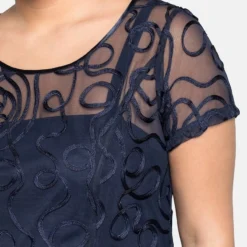 Sheego Cocktailkleid/festliches Kleid - Marine -Günstiges Fem Glanz Geschäft 19751d166d6a4e6887777b67c6ad54b8