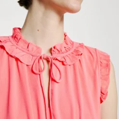 DKNY RUFFLED TIE NECK MIDI - Cocktailkleid/festliches Kleid - Sankist Coral -Günstiges Fem Glanz Geschäft 1c0ff71711184cabb2cf11ecb8773575