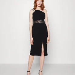 Wal G LEXI LEE ONE SHOULDER MIDI - Cocktailkleid/festliches Kleid - Black