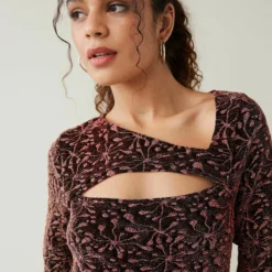 Next CUT-OUT JACQUARD GLITTER STANDARD - Cocktailkleid/festliches Kleid - Floral -Günstiges Fem Glanz Geschäft 233db23cc90643f8a4befc028230a8a6