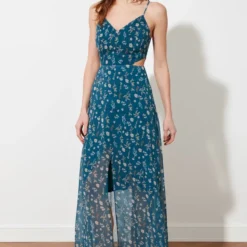 TRENDYOL TWOSS20EL1270 - Cocktailkleid/festliches Kleid - Navy Blue -Günstiges Fem Glanz Geschäft 24d296b257a64d6d8a0e7e7a6bc4cc4d