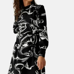 Marks & Spencer MARBLE PRINT ROUND NECK MIDI COLUMN - Cocktailkleid/festliches Kleid - Black Mix -Günstiges Fem Glanz Geschäft 30d2012d471e4893b2a51d99257f1468