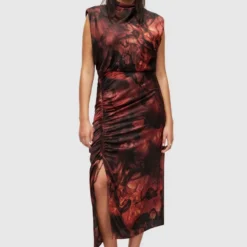 AllSaints ISA CLAUDIA - Cocktailkleid/festliches Kleid - Deep Rust Red