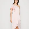 Vila VINEVEA ONESHOULDER MIDCALF - Cocktailkleid/festliches Kleid - Silver Pink