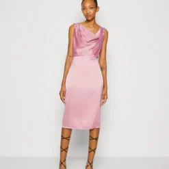 Wal G LIMMY COWL NECK MIDI DRESS - Cocktailkleid/festliches Kleid - Mauve Pink
