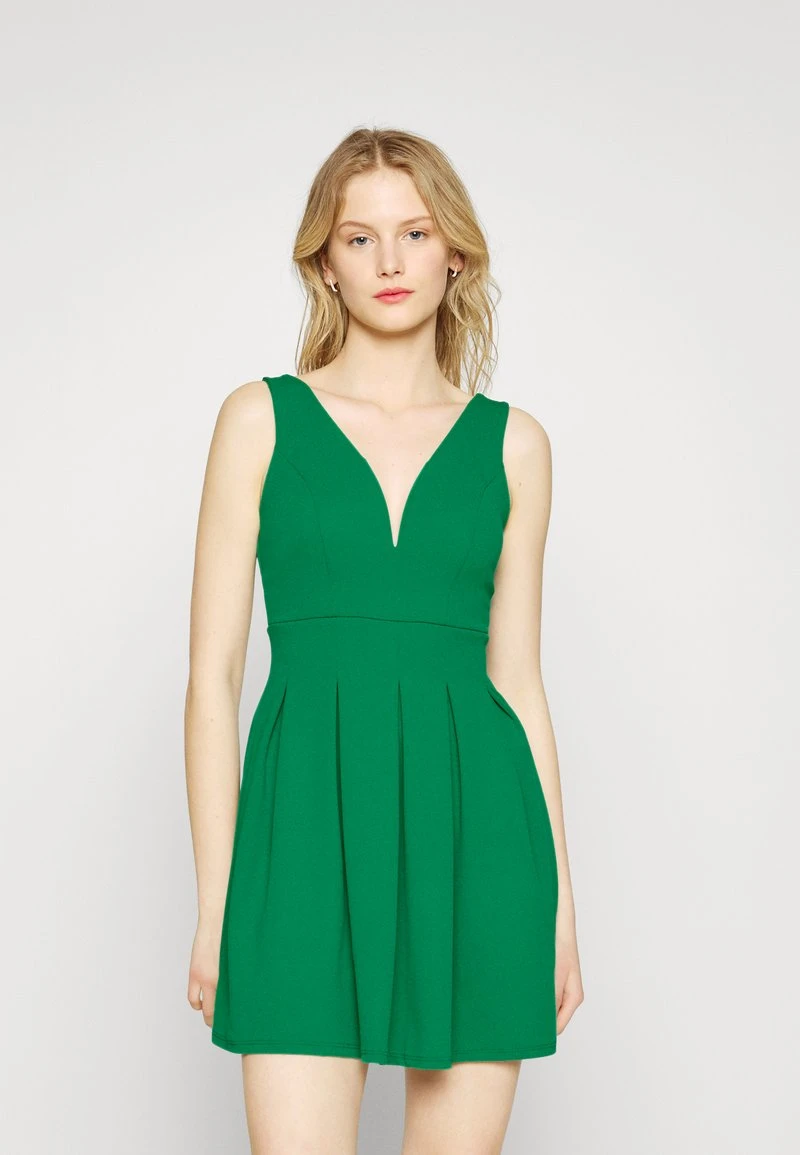 Wal G PLEATED FIT AND FLARE - Cocktailkleid/festliches Kleid - Leaf Green 1 Wal G PLEATED FIT AND FLARE - Cocktailkleid/festliches Kleid - Leaf Green