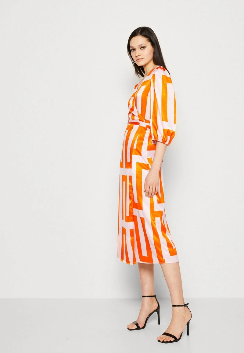 Vila VILINE MIDI WRAP DRESS - Cocktailkleid/festliches Kleid - Orange/misty Rose 4 Vila VILINE MIDI WRAP DRESS - Cocktailkleid/festliches Kleid - Orange/misty Rose – Bild 4