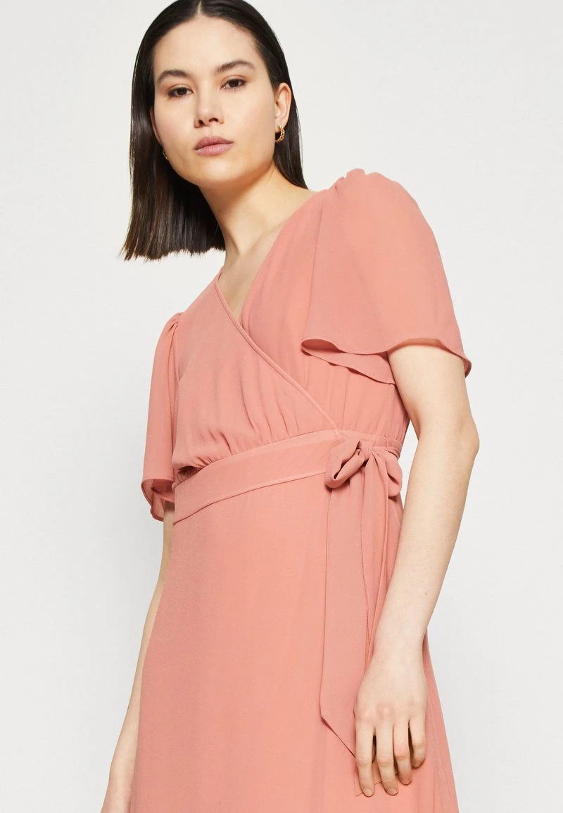 Vila VIFABIA MIDI WRAP DRESS - Cocktailkleid/festliches Kleid - Brick Dust 4 Vila VIFABIA MIDI WRAP DRESS - Cocktailkleid/festliches Kleid - Brick Dust – Bild 4