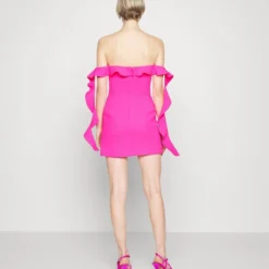 RUFFLE TOP& SIDE DETAIL ARCH LEG CUTOUT MINI DRESS - Cocktailkleid/festliches Kleid - Neon Pink -Günstiges Fem Glanz Geschäft 3c496011134642648a83e8bf7bede22b