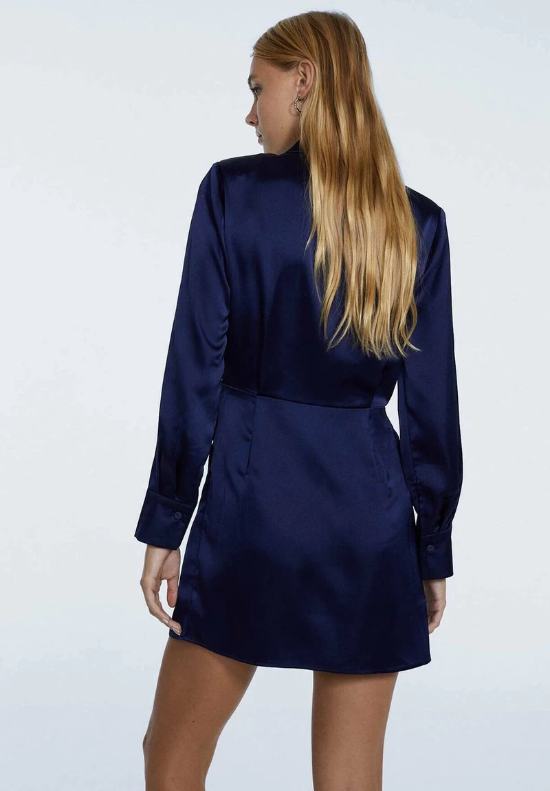 Stradivarius MIT DRAPIERTEM ROCK - Cocktailkleid/festliches Kleid - Dark Blue 3 Stradivarius MIT DRAPIERTEM ROCK - Cocktailkleid/festliches Kleid - Dark Blue – Bild 3