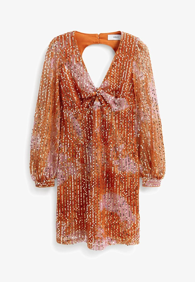 Next LONG SLEEVE SEQUIN - Cocktailkleid/festliches Kleid - Sunset Orange 5 Next LONG SLEEVE SEQUIN - Cocktailkleid/festliches Kleid - Sunset Orange – Bild 5