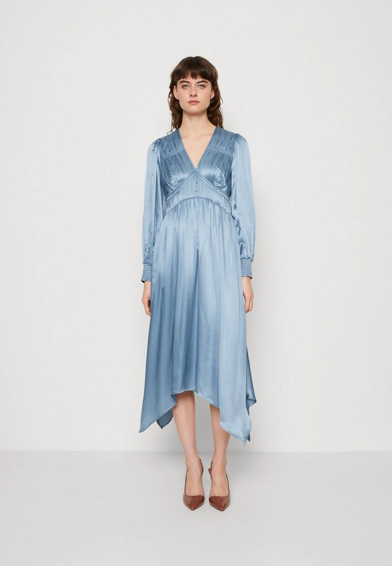 AllSaints ESTELLE DRESS - Cocktailkleid/festliches Kleid - Blue Slate 1 AllSaints ESTELLE DRESS - Cocktailkleid/festliches Kleid - Blue Slate