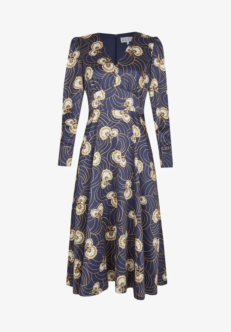 KLEO MIT BLUMENPRINT UND V AUSS - Cocktailkleid/festliches Kleid - Blau 6 KLEO MIT BLUMENPRINT UND V AUSS - Cocktailkleid/festliches Kleid - Blau – Bild 6