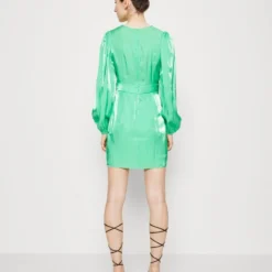 Gina Tricot PUFF SLEEVE MINI DRESS - Cocktailkleid/festliches Kleid - Green -Günstiges Fem Glanz Geschäft 5023b96bd6544c4db5ab8eb2c16fdbdb