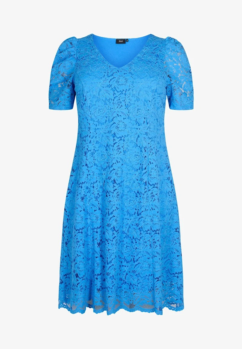 Zizzi MIT PUFFÄRMELN UND V-AUSSCHNITT - Cocktailkleid/festliches Kleid - Regatta 4 Zizzi MIT PUFFÄRMELN UND V-AUSSCHNITT - Cocktailkleid/festliches Kleid - Regatta – Bild 4