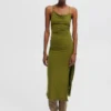 PULL & BEAR LONG STRAPPY - Cocktailkleid/festliches Kleid - Green