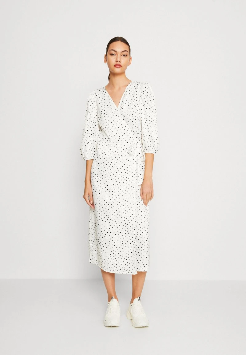 Vila VITONE WRAP MIDI DRESS - Cocktailkleid/festliches Kleid - Snow White/black 1 Vila VITONE WRAP MIDI DRESS - Cocktailkleid/festliches Kleid - Snow White/black