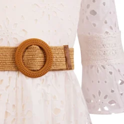 LOCHSTICKEREI GÜRTEL - Cocktailkleid/festliches Kleid - White -Günstiges Fem Glanz Geschäft 5fff3e170cfb4cc9921ecb724cb36af1