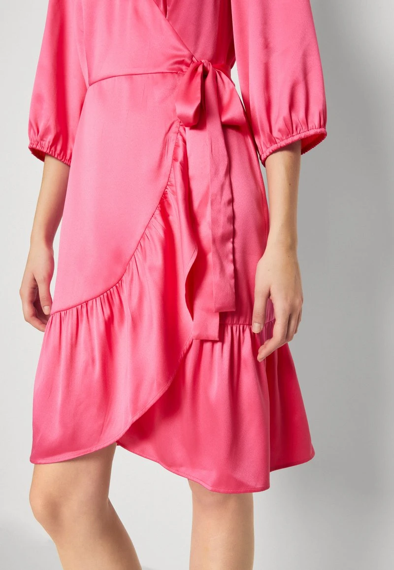 Vila VIKARI V NECK WRAP SHORT DRESS - Cocktailkleid/festliches Kleid - Fandango Pink/flame Scarlet 6 Vila VIKARI V NECK WRAP SHORT DRESS - Cocktailkleid/festliches Kleid - Fandango Pink/flame Scarlet – Bild 6