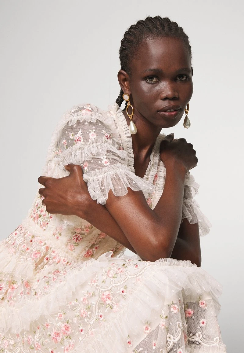 Needle & Thread CALATHEA RUFFLE MIDAXI DRESS - Cocktailkleid/festliches Kleid - Champagne/multi 4 Needle & Thread CALATHEA RUFFLE MIDAXI DRESS - Cocktailkleid/festliches Kleid - Champagne/multi – Bild 4