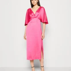 Vila VIMOMA V NECK DRESS - Cocktailkleid/festliches Kleid - Pink Yarrow