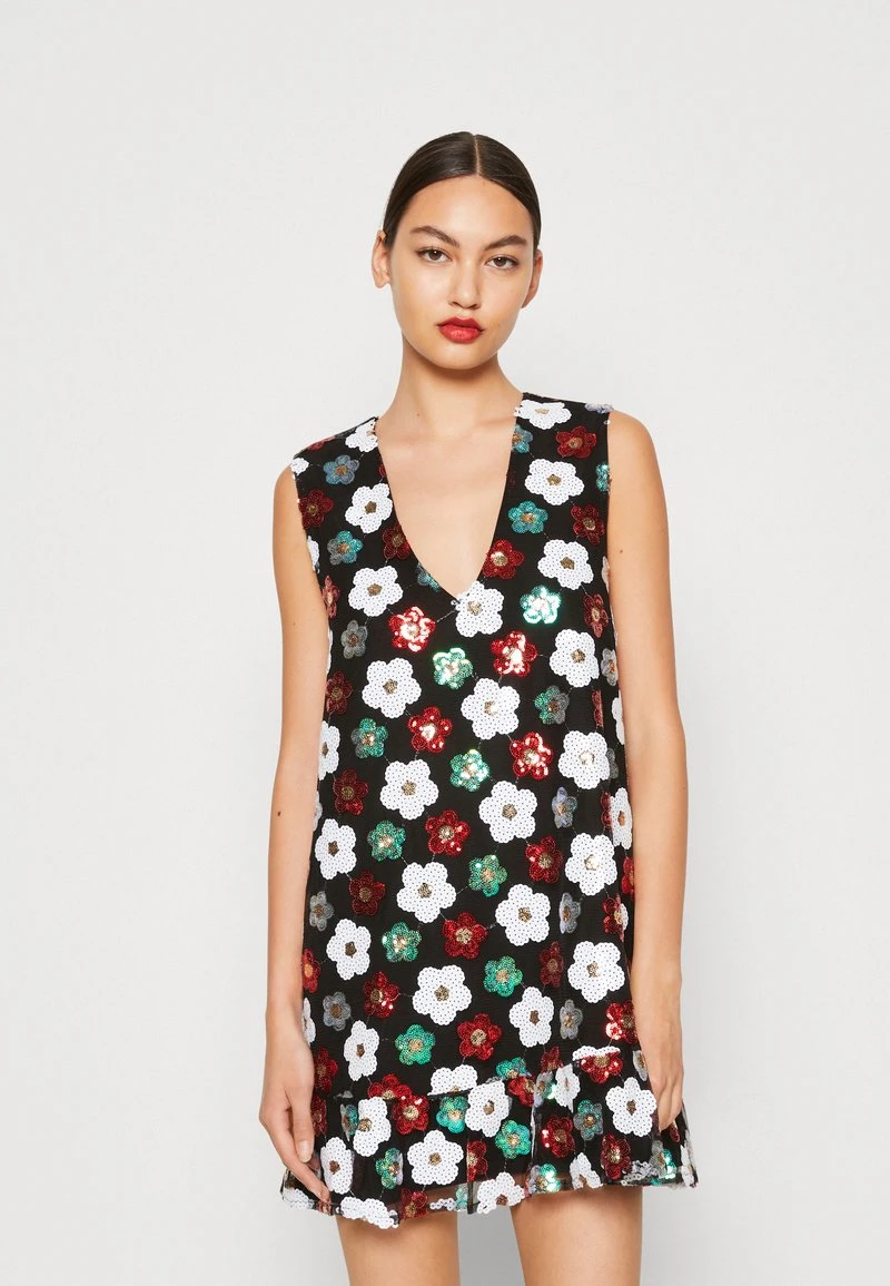 SISTER JANE HILLSIDE MINI DRESS - Cocktailkleid/festliches Kleid - Black/light Red/green 1 SISTER JANE HILLSIDE MINI DRESS - Cocktailkleid/festliches Kleid - Black/light Red/green