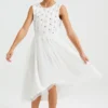 WE FASHION MEISJES JURK MET PAILLETEN - Cocktailkleid/festliches Kleid - White