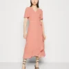 Vila VIFABIA MIDI WRAP DRESS - Cocktailkleid/festliches Kleid - Brick Dust