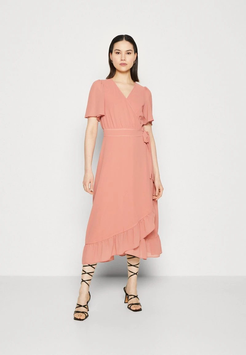 Vila VIFABIA MIDI WRAP DRESS - Cocktailkleid/festliches Kleid - Brick Dust 1 Vila VIFABIA MIDI WRAP DRESS - Cocktailkleid/festliches Kleid - Brick Dust