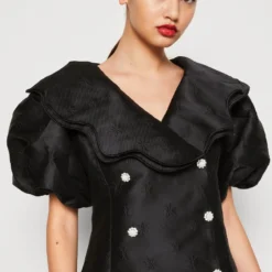 SISTER JANE PONY JACQUARD SCALLOP DRESS - Cocktailkleid/festliches Kleid - Black -Günstiges Fem Glanz Geschäft 863cba356ee04bd589ce0fce13522bc9