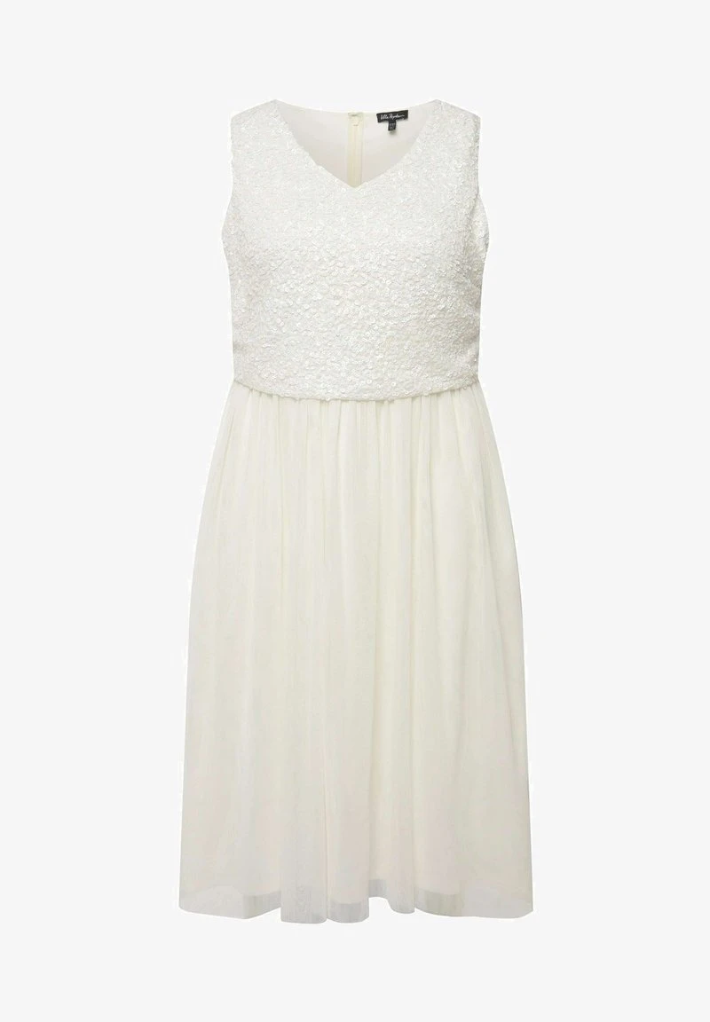Ulla Popken MIDI À PAILLETTES SANS MANCHES COL EN V - Cocktailkleid/festliches Kleid - Blanc Cassé 5 Ulla Popken MIDI À PAILLETTES SANS MANCHES COL EN V - Cocktailkleid/festliches Kleid - Blanc Cassé – Bild 5