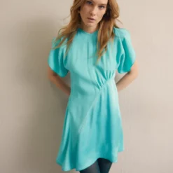 Victoria Beckham CAP SLEEVE MINI DRESS - Cocktailkleid/festliches Kleid - Turquoise