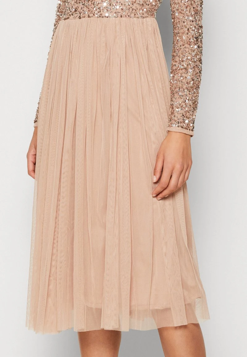 LONG SLEEVE DELICATE MIDI DRESS - Cocktailkleid/festliches Kleid - Taupe Blush 6 LONG SLEEVE DELICATE MIDI DRESS - Cocktailkleid/festliches Kleid - Taupe Blush – Bild 6