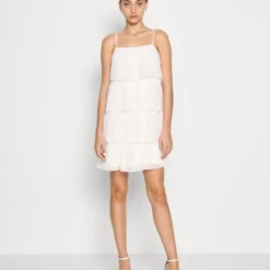 Vila VIBIA STRAP SHORT DRESS - Cocktailkleid/festliches Kleid - Cloud Dancer