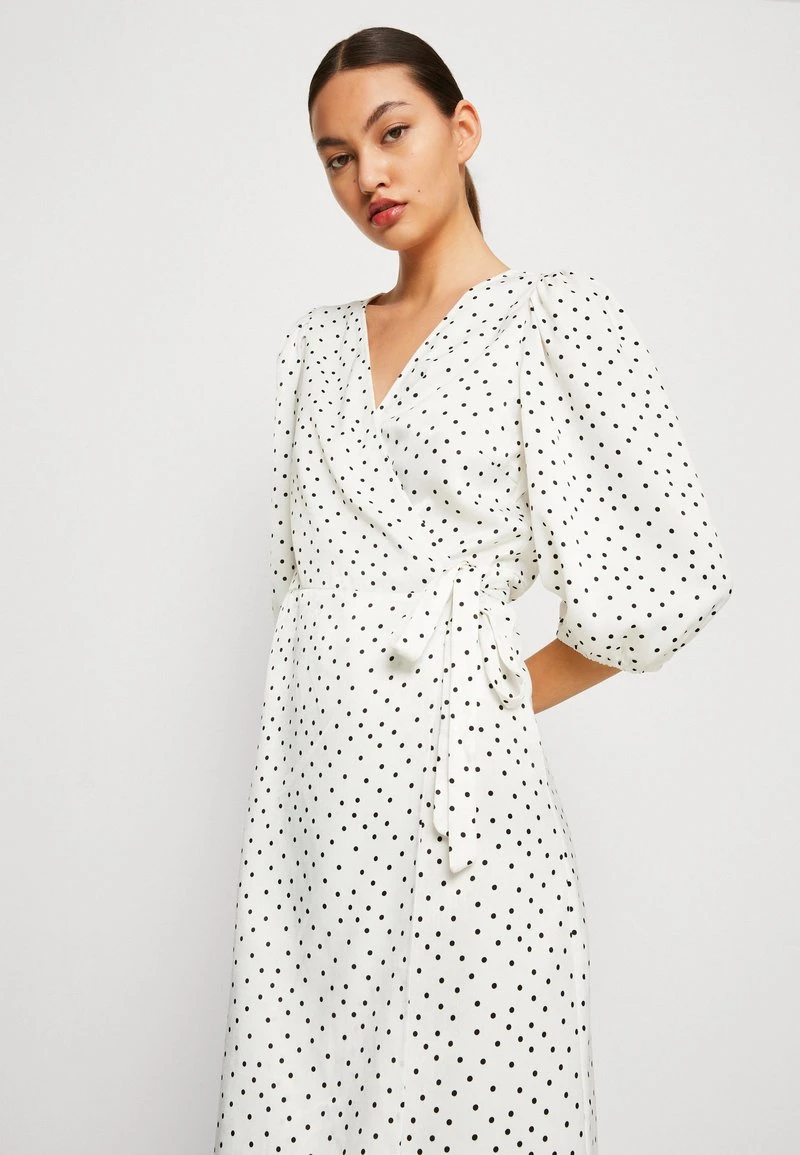 Vila VITONE WRAP MIDI DRESS - Cocktailkleid/festliches Kleid - Snow White/black 4 Vila VITONE WRAP MIDI DRESS - Cocktailkleid/festliches Kleid - Snow White/black – Bild 4