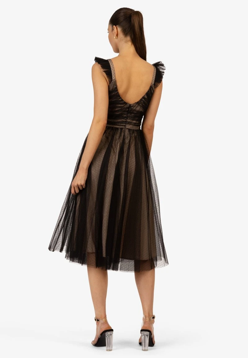 TÜLL - Cocktailkleid/festliches Kleid - Schwarz Beige 2 TÜLL - Cocktailkleid/festliches Kleid - Schwarz Beige – Bild 2